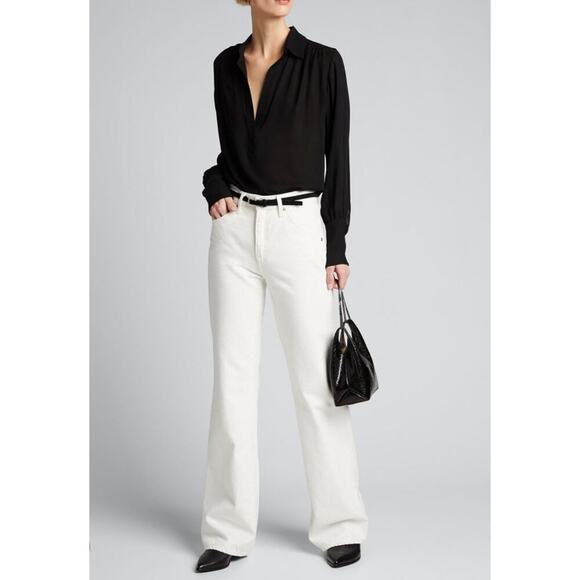 Nili Lotan Celia Bootcut Jeans Women’s Cream Wash Size 24 - Picture 1 of 11